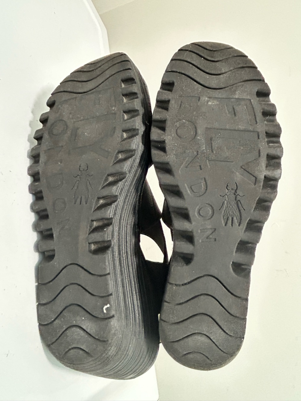 Fly London Yuba Wedge Sandals Black Size 8 - 8.5 US 39 EU - Picture 12 of 15